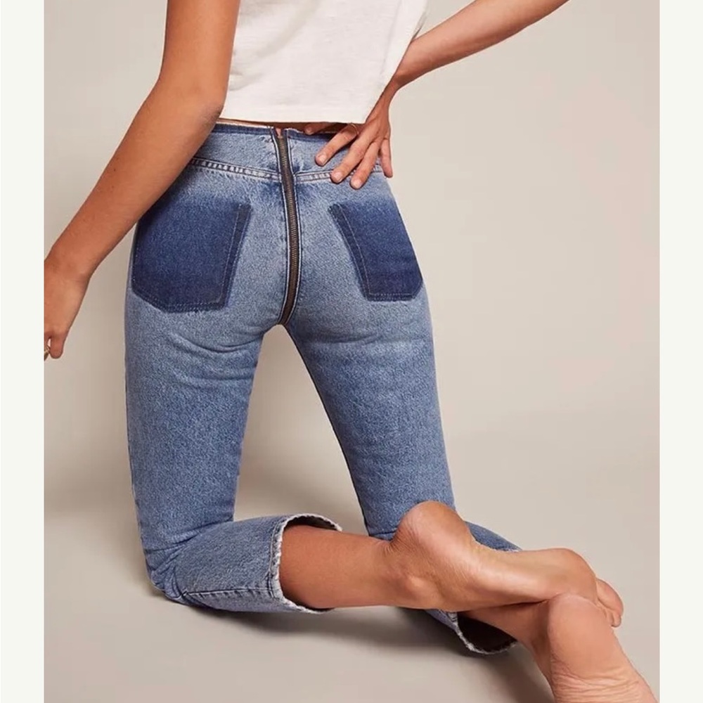 Reformation Zipper Jeans Size 24 Excellent Condition